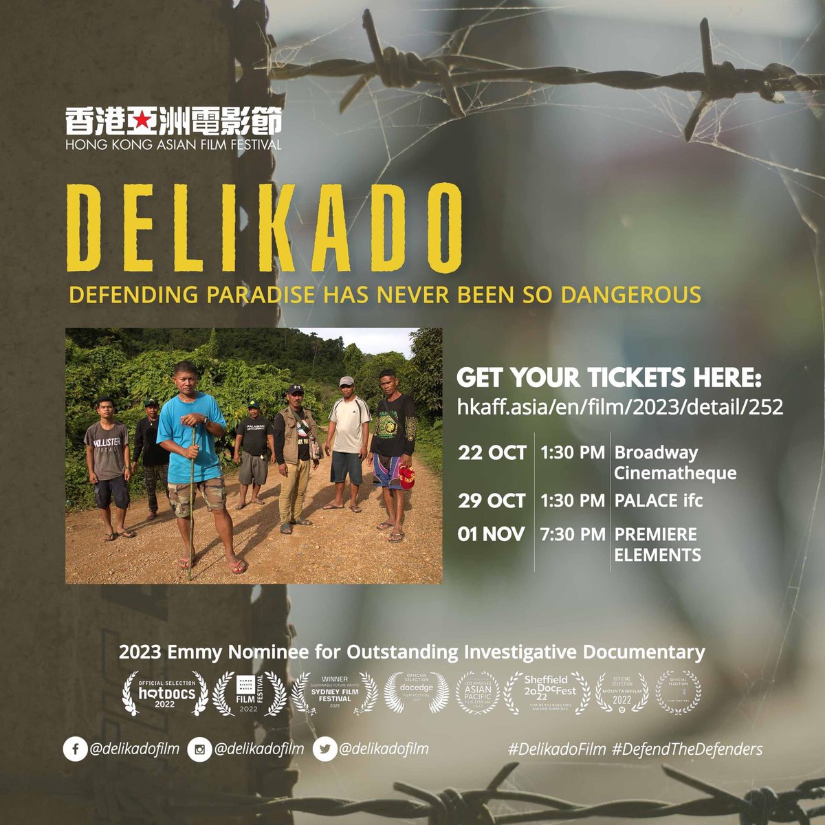 DelikadoFilm (@delikadofilm) on Twitter photo Delikado’s Hong Kong premiere is less than 48 hours away! We have three screenings at the Hong Kong Asian Film Festival, with the first this Sunday. Director Karl Malakunas will be there for Q and As after each screening. Tickets available here: hkaff.asia/en/film/2023/d… Delikado’s Hong Kong premiere is less than 48 hours away! We have three screenings at the Hong Kong Asian Film Festival, with the first this Sunday. Director Karl Malakunas will be there for Q and As after each screening. Tickets available here: hkaff.asia/en/film/2023/d…