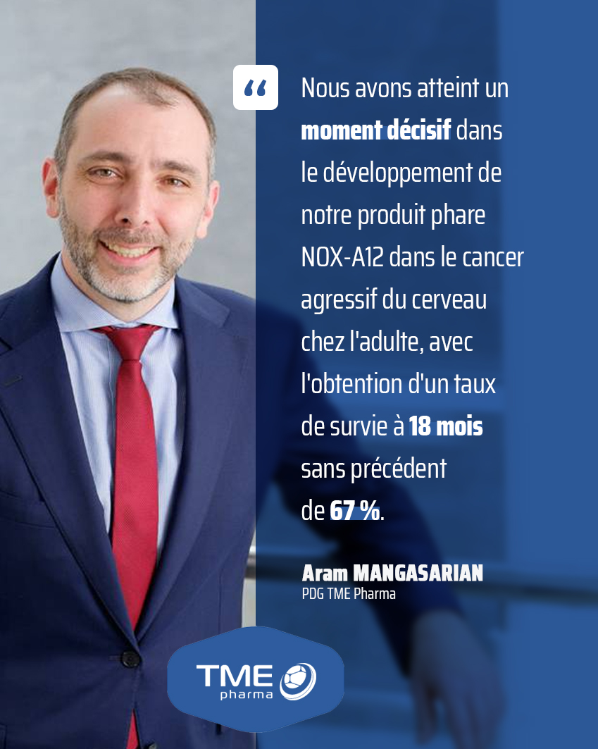 DirectDirigeant's tweet image. #CommuniquéDePresse 🗞️

@tme_pharma annonce une nouvelle amélioration pour le traitement par NOX-A12 en combinaison dans le cancer du cerveau

Plus d'infos 👉 tmepharma.com/downloads/pres…

$ALTME #NOXA12 #cancerducerveau #glioblastome