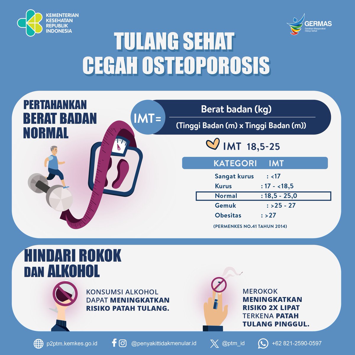Tulang Sehat, Cegah Osteoporosis
.
#CERDIK #CegahPTM #DukungGERMAS #Osteoporosis #WorldOsteoporosisDay