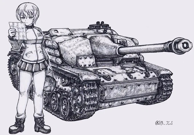 シン・ヨウコさんと三号突撃砲G型予想は当たりましたけど外観はかなり違ってました。ヨウコさん自身もクールで寡黙で隙の無い感じかと思いきや、意外と隙だらけの可愛がられ後輩キャラだったとは…好き 