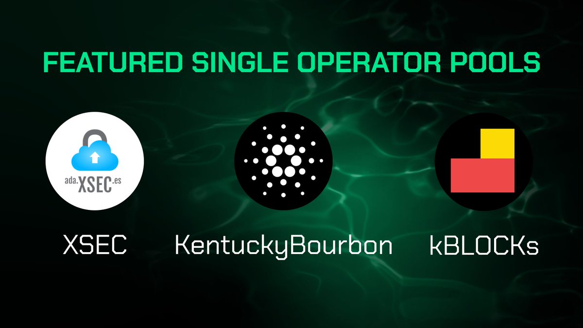 Meet <a href="/XsecP/">XSEC | Cardano ADA Stake Pool</a>, KentuckyBourbon and <a href="/kBlocks_ADA/">kBLOCKs</a> , 3 of over 3300 $ADA staking pools on WingRiders #DEX.
Which pool would you like to see featured here next epoch?