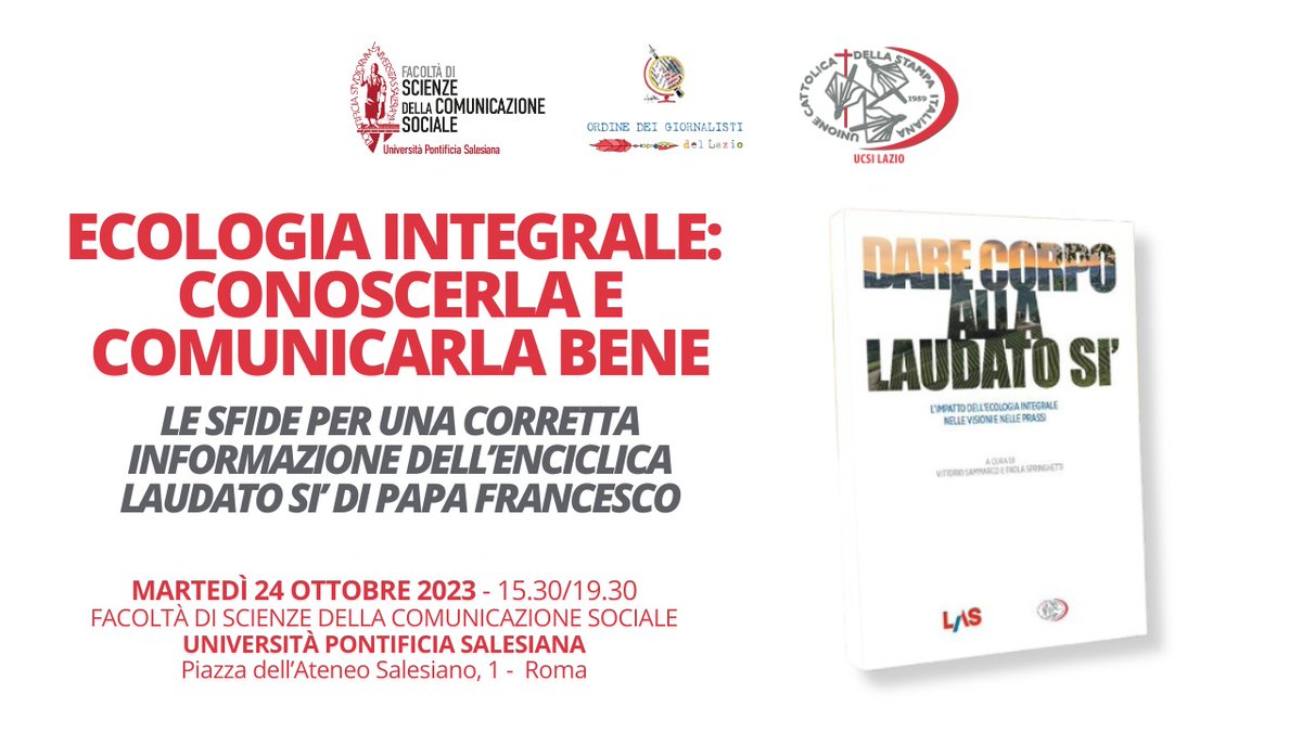 La nostra Facoltà continua a formare sui temi dell'ambiente e dell'Ecologia integrale. Ecco: <a href="/MovimentoLS_IT/">Movimento Laudato Si'</a> <a href="/AC1868/">Azione Cattolica</a> <a href="/RedattoreSocial/">Redattore Sociale</a> <a href="/VITAnonprofit/">VITA.it</a> <a href="/Avvenire_Nei/">𝐀𝐯𝐯𝐞𝐧𝐢𝐫𝐞</a> <a href="/UcsiSocial/">Ucsi Social</a> <a href="/UcsiLazio/">UCSI Lazio</a>