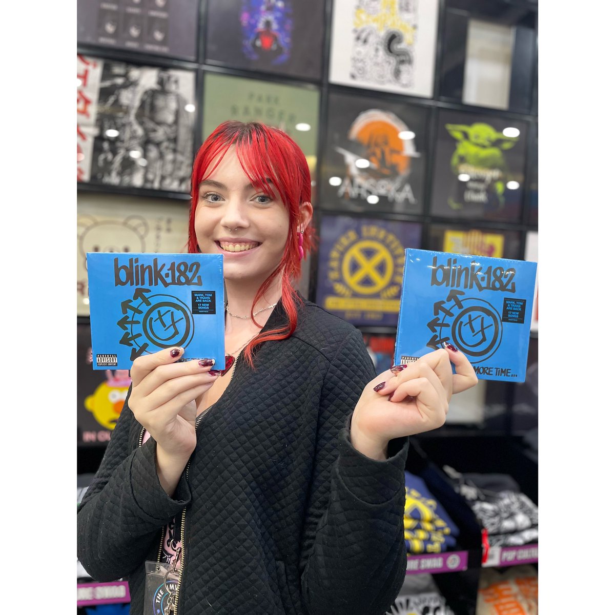 NEW BLINK?! HELL YEAH! 🤘🏻 @blink182 ‘One More Time’ is out now! 🎶 We are vibing in store right now, please no stage diving at the tills though!! 🤘🏻 #hmv #blink182 #onemoretime #blink #music 🖤🖤🖤 @blink182 🖤🖤🖤