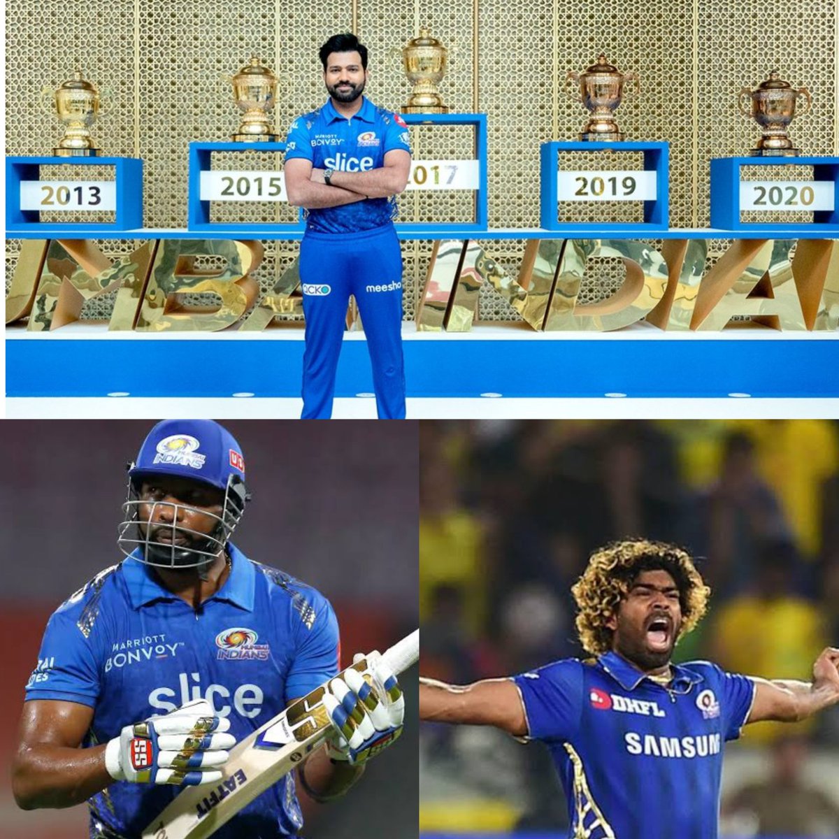 _fantasykhiladi's tweet photo. The legendary trio is back in action for the Mumbai Indians in IPL 2024! 🏏🔥 
👑 Captain - Rohit Sharma 
💥 Batting coach - Kieron Pollard 
🎯 Bowling coach - Lasith Malinga
The GOAT trio is set to make waves once again! 🚀💙 #MIvIPL2024 #MumbaiIndians #LegendsReturn #IPL2024 https://t.co/vgTLztVNcy