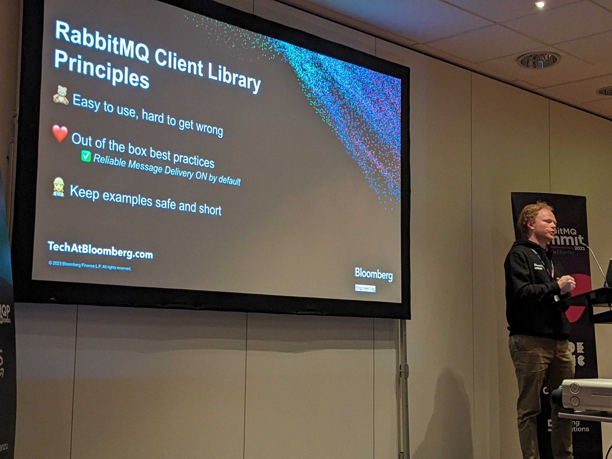 We're on set at <a href="/RabbitMQSummit/">RabbitMQ Summit</a> to hear the latest from the community. Excited to learn about a new #RabbitMQ client library for C++ by <a href="/Bloomberg/">Bloomberg</a>, presented by <a href="/AdamN_Casey/">Adam Casey</a>