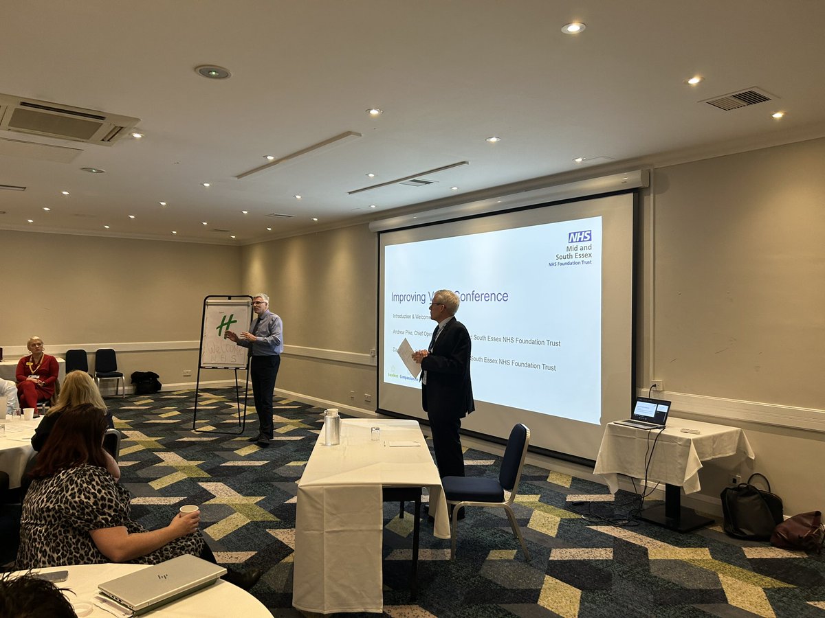 Our Chief Medical Officer David Walker and Chief Operating Officer Andrew Pike opening the inaugural <a href="/MSEHospitals/">Mid and South Essex NHS Foundation Trust</a> Improving Value conference <a href="/DawnScrafield/">Dawn Scrafield</a> @M_J_Hopkins <a href="/CEmWilliams/">Charlotte Williams (also on Bluesky)</a> <a href="/DianeSarkar/">Diane Sarkar MBE</a>