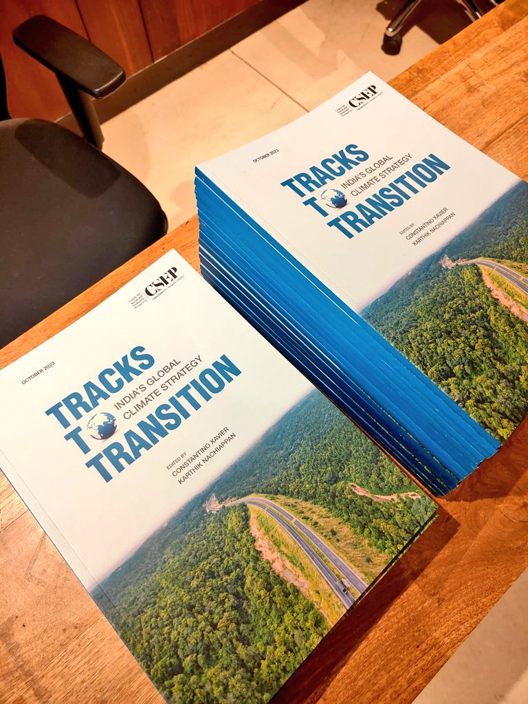 ✨📚First print copies have arrived! 'Tracks to Transition: India's Global Climate Strategy', edited by @constantinox & @karthiknach features 7 case studies reflecting the growing intersection between Indian foreign policy & climate change. Read report👇 csep.org/reports/tracks…