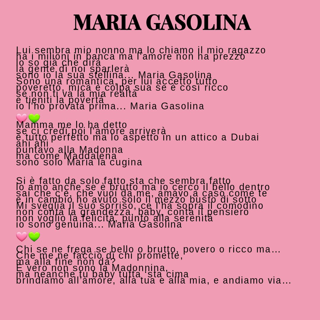 RealRominaF's tweet photo. 💚MARIA GASOLINA💚

Di Falconi e @RobertoCasalino 
Dirige la produzione: Katoo
Canta: Maria la cugina 

#mariagasolina https://t.co/vWFs7nhoDT