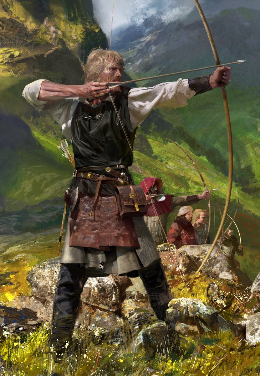 This one went through weeks of self-imposed revisions.   How he is holding the arrow seems to be correct from what I can find, don't know how you would hold that much tension like that. 

I am currently looking for work.  I can send CV etc if you want and are interested.