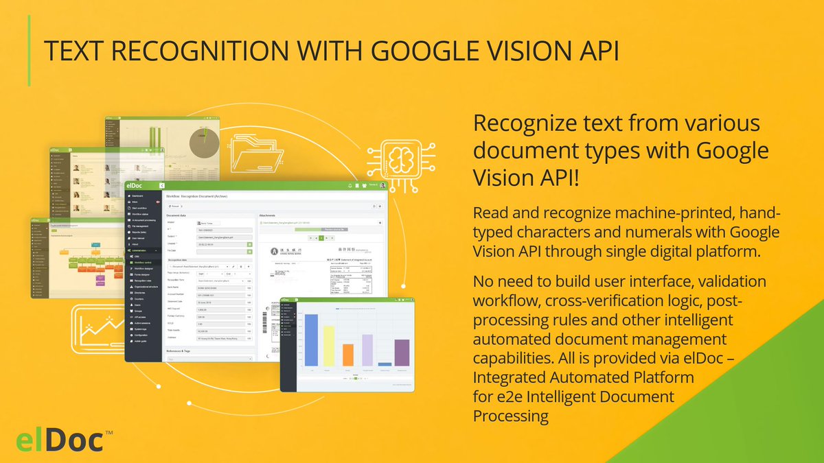 elDoc_online's tweet image. Read and recognize machine-printed, hand-typed characters and numerals with #GoogleVisionAPI through single digital platform. 

Learn more 👉 eldoc.online/solutions/text… 

#elDoc #TextRecognition #DataExtraction #DataCapture #OCR #AI #IDP #IntelligentAutomation #SaaS