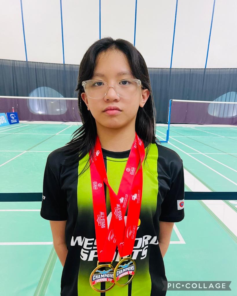 What a stellar performance by Lana Hermione Gonzalez at the All Star Swimming Championship on Oct 15 at the Hamdan Sports Complex! 🥇 She dominated the pool, securing gold medals in both 50m backstroke & 100m freestyle. 
#SwimmingChampion #SwimmingCompetition #westfordsports