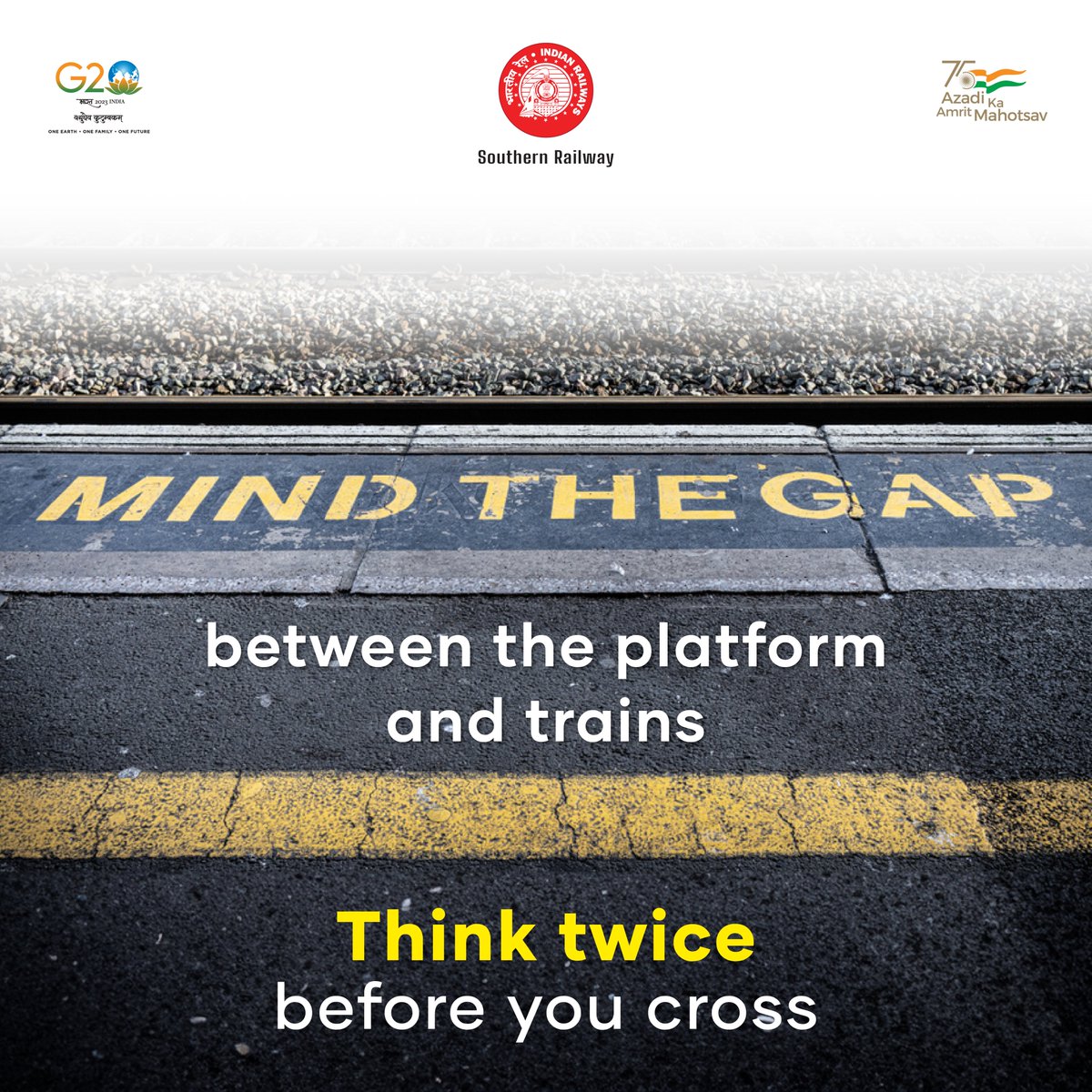 GMSRailway's tweet photo. Stay Safe, Stay Alert! ๐โ
When it comes to crossing the platform, always mind the gap.
Think twice, act wise, and ensure a secure commute for all. Your safety is our priority
#MindTheGap #SafetyFirst #PlatformAwareness #Southernrailway https://t.co/dnQWlbfiZ9
