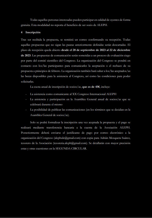 AsetelTeoria's tweet photo. #CFP📢
XX CONGRESO INTERNACIONAL ALEPH (@unileon, Abr 2024) en torno a la monstruosidad y la alteridad en sus múltiples posibilidades de análisis. Se reciben propuestas hasta el 22 de diciembre. Toda la información en: https://t.co/t2azhLLMDN
#ASETEL #XXCIA https://t.co/qjqxFHBjq8