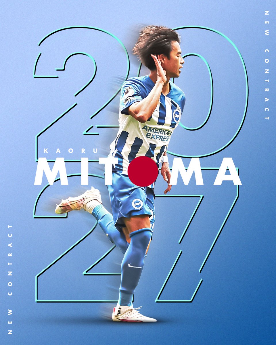 OfficialBHAFC's tweet photo. .@Kaoru_Mitoma 🤝 2⃣0⃣2⃣7⃣ https://t.co/atWRFXFCia