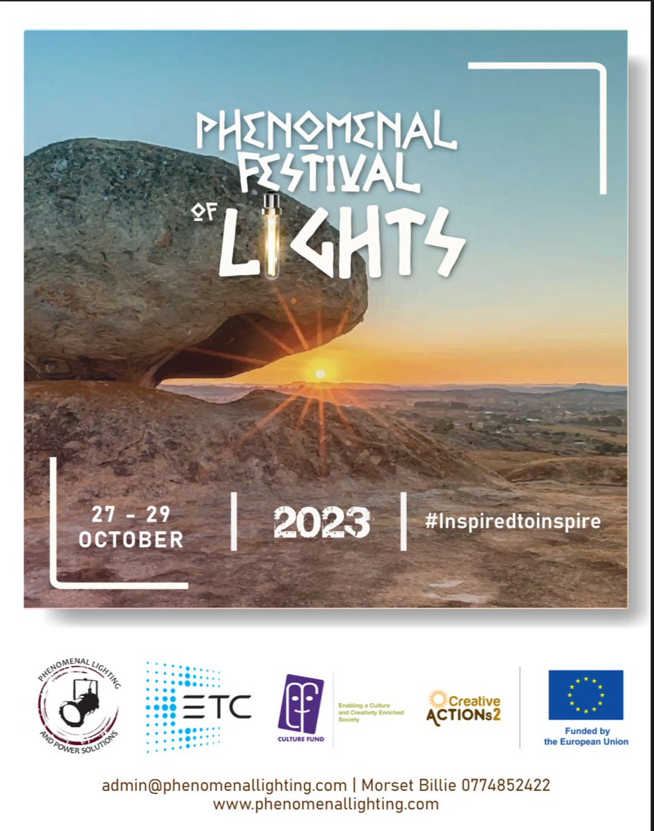 MagambaNetwork's tweet image. The Phenomenal Festival of Lights is happening from the 27th to the 29th of October 2023! Be part of this event and enjoy stunning lighting shows, music and more. 
📍Matobo National Park
#creativeACTIONs2 
#CAs2 
#StageLighting