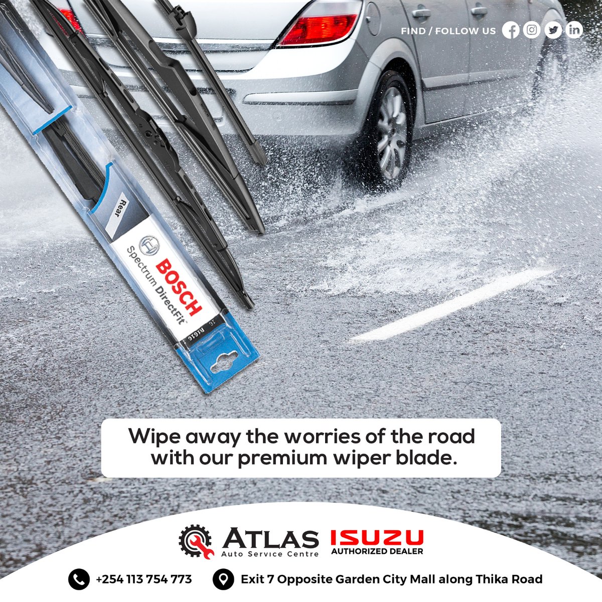 Atlasautocentre's tweet image. 🌦️✨ Upgrade to our premium wiper blades and watch the world through a crystal-clear windshield. Say goodbye to streaks and hello to safer, smoother rides. #howcanwehelp #WiperBladeWonders #CrystalClearView #SafetyFirst