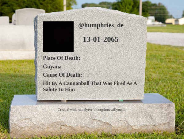 humphries_de's tweet photo. This is how and when I will die https://t.co/eCl68LuuhL

⠀ https://t.co/EAKTStfJ9d