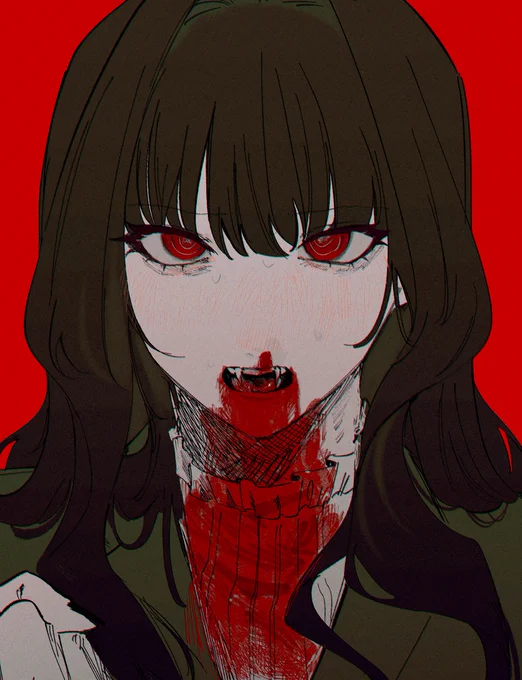 吸血中に勢い余って鼻血を出す吸血鬼 