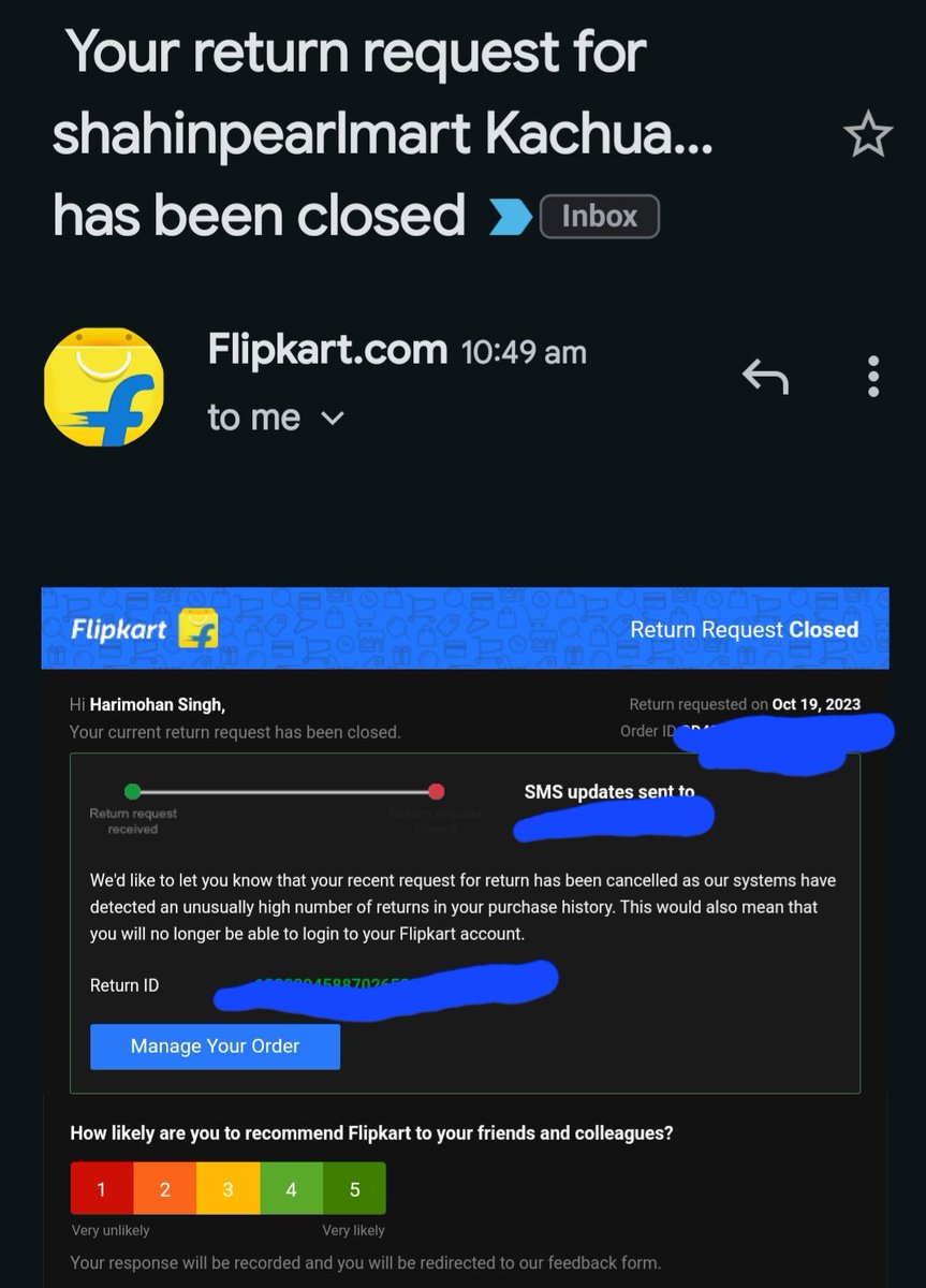 harimohan75's tweet photo. @Flipkart  I placed order at flipcart during BBD. They sent wrong/defective product. I wanted them to return it
They sent threatening  email like this.. https://t.co/Tun5OhjgRa