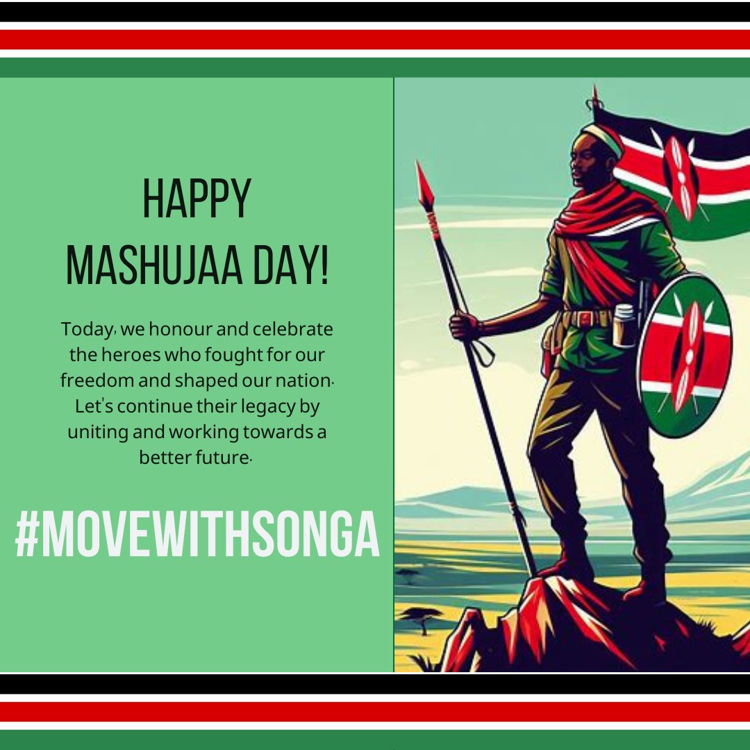 movewithsonga's tweet photo. ๐ฐ๐ช Happy Mashujaa Day from Team Songa! Today, we celebrate the heroes who inspire positive change in our communities. Let's honour their legacy by choosing sustainable transportation options that benefit our environment and future generations. ๐ฟ๐ฒ #MashujaaDay #MoveWithSonga https://t.co/2kDTmXMrZs