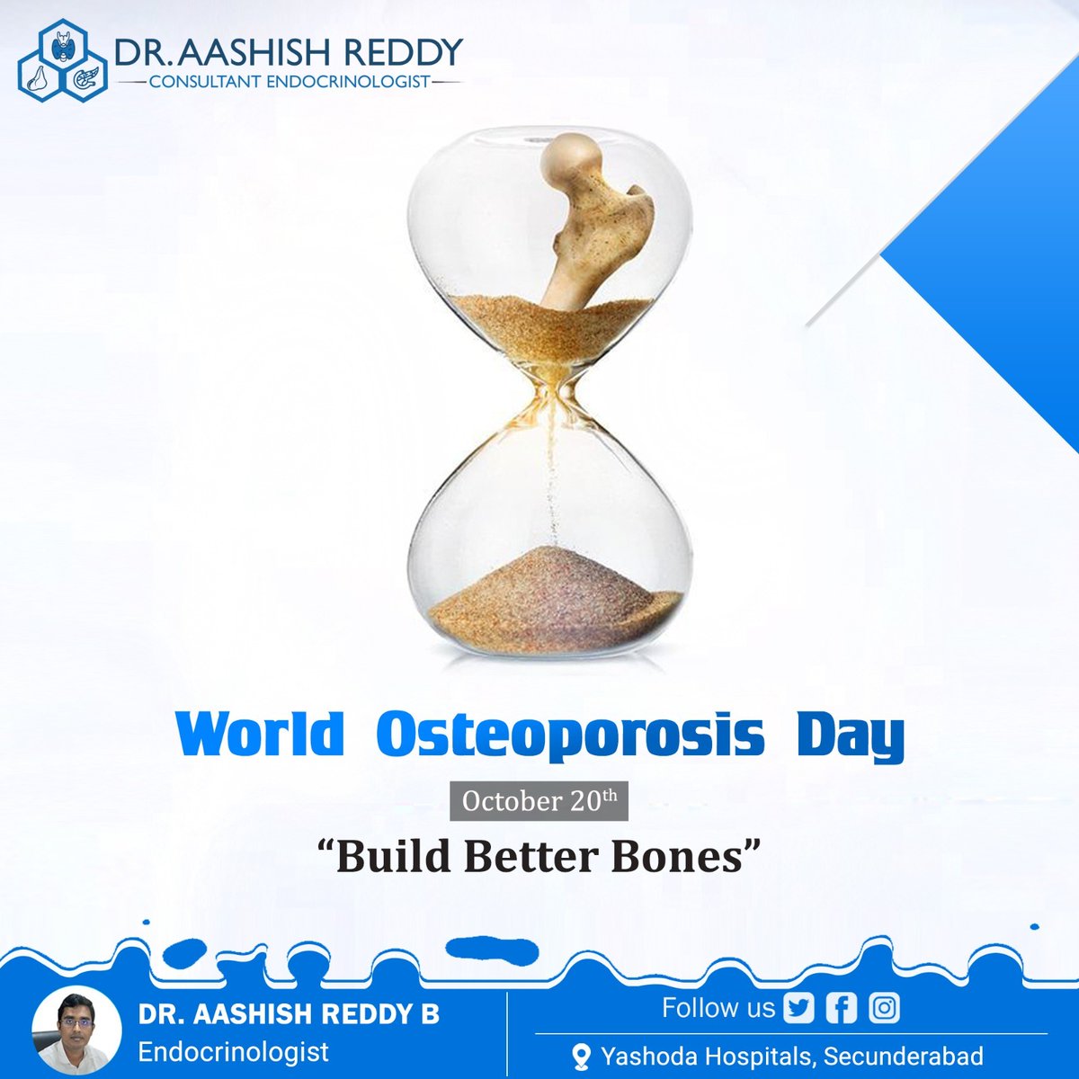 WORLD OSTEOPOROSIS DAY

#worldosteoporosis #osteoporosisday #osteoporosisday2023
#osteoporosis #osteoarthritis #bonehealth #osteoporosisprevention #arthritis #osteoporosisawareness #fitness #vitamind #calcium #healthylifestyle #bones #healthybones 

draashishreddyendocrinologist.com