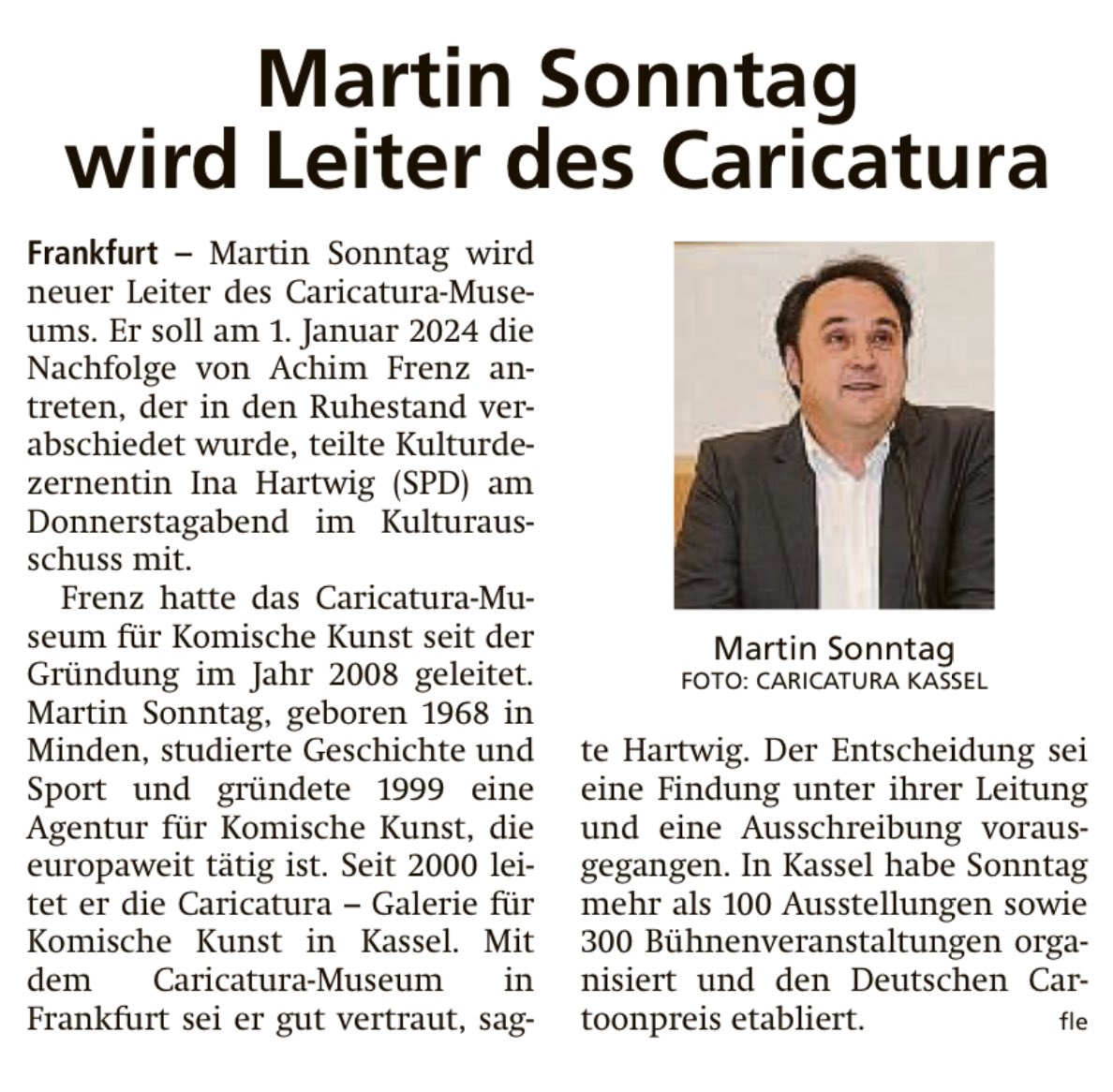 Nico Wehnemann (@nico_wehnemann) on Twitter photo Eine sehr gute Nachricht für das beste Museum der Welt. Das <a href="/caricaturaffm/">Caricatura Museum Frankfurt</a> bekommt eine neu Leitung. Danke nach Kassel an die <a href="/caricatura_ks/">Caricatura Galerie</a> :) Eine sehr gute Nachricht für das beste Museum der Welt. Das <a href="/caricaturaffm/">Caricatura Museum Frankfurt</a> bekommt eine neu Leitung. Danke nach Kassel an die <a href="/caricatura_ks/">Caricatura Galerie</a> :)