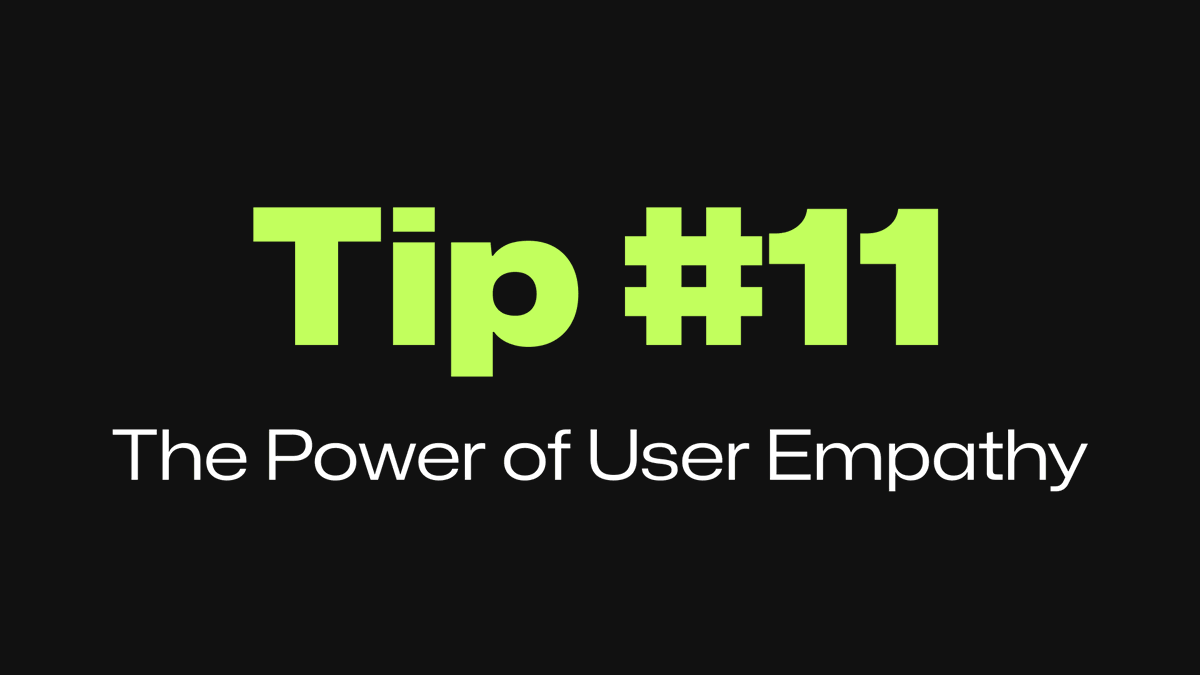 Mr_Sapara_'s tweet photo. 🚀 100 Days of UX Tips: Day 11 👤
UX Tip #11: The Power of User Empathy
To design for users, you must understand them. Put yourself in their shoes, empathize with their needs, desires, and pain points. It's the key to creating
meaningful experiences.
#UserEmpathy #DailyUX https://t.co/YTZMYWBJ0h
