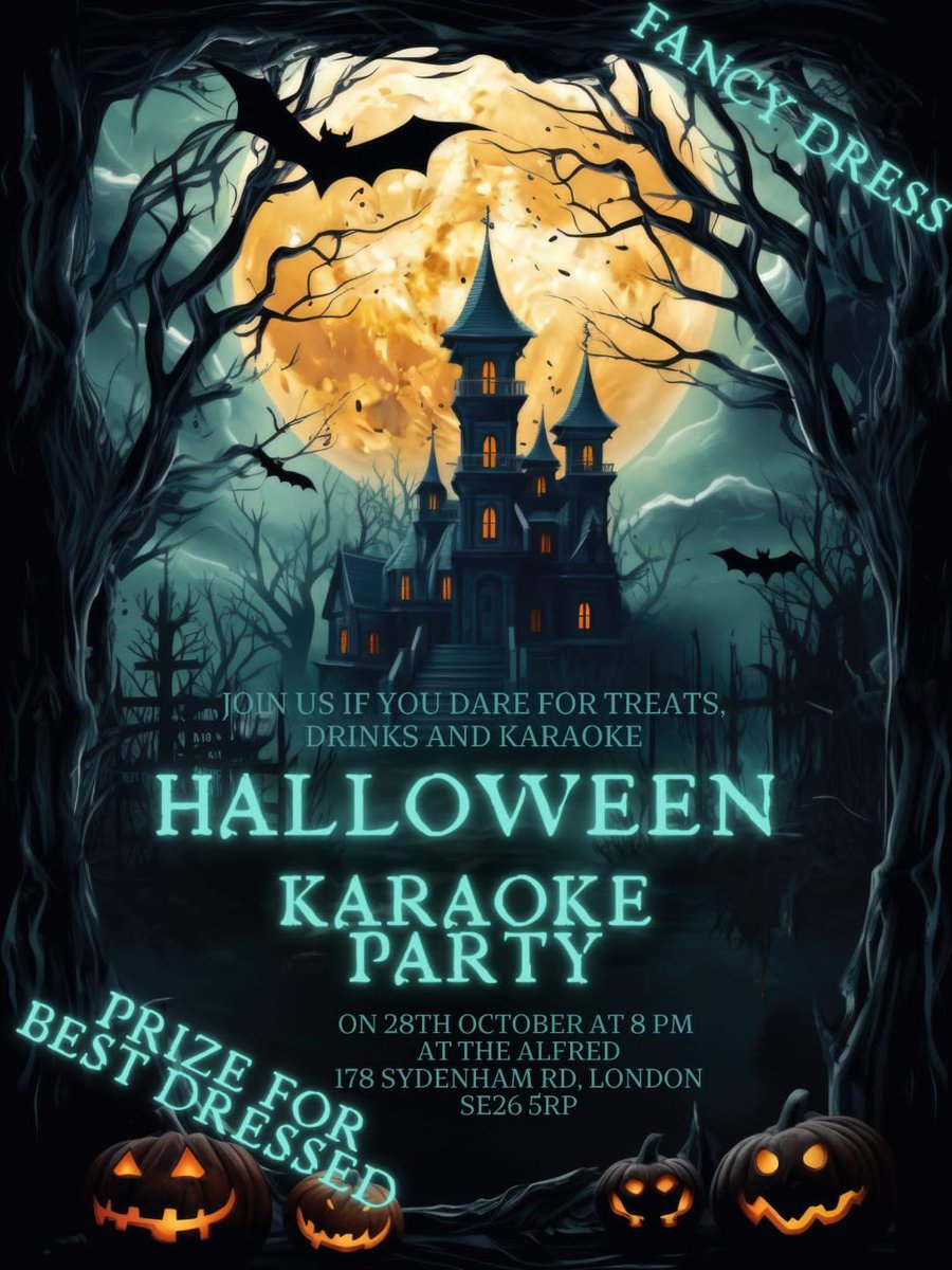 TheAlfredldn's tweet photo. Looking forward to our Halloween Party - 28th Oct - prize for best dressed! https://t.co/UAsFXw6hXW