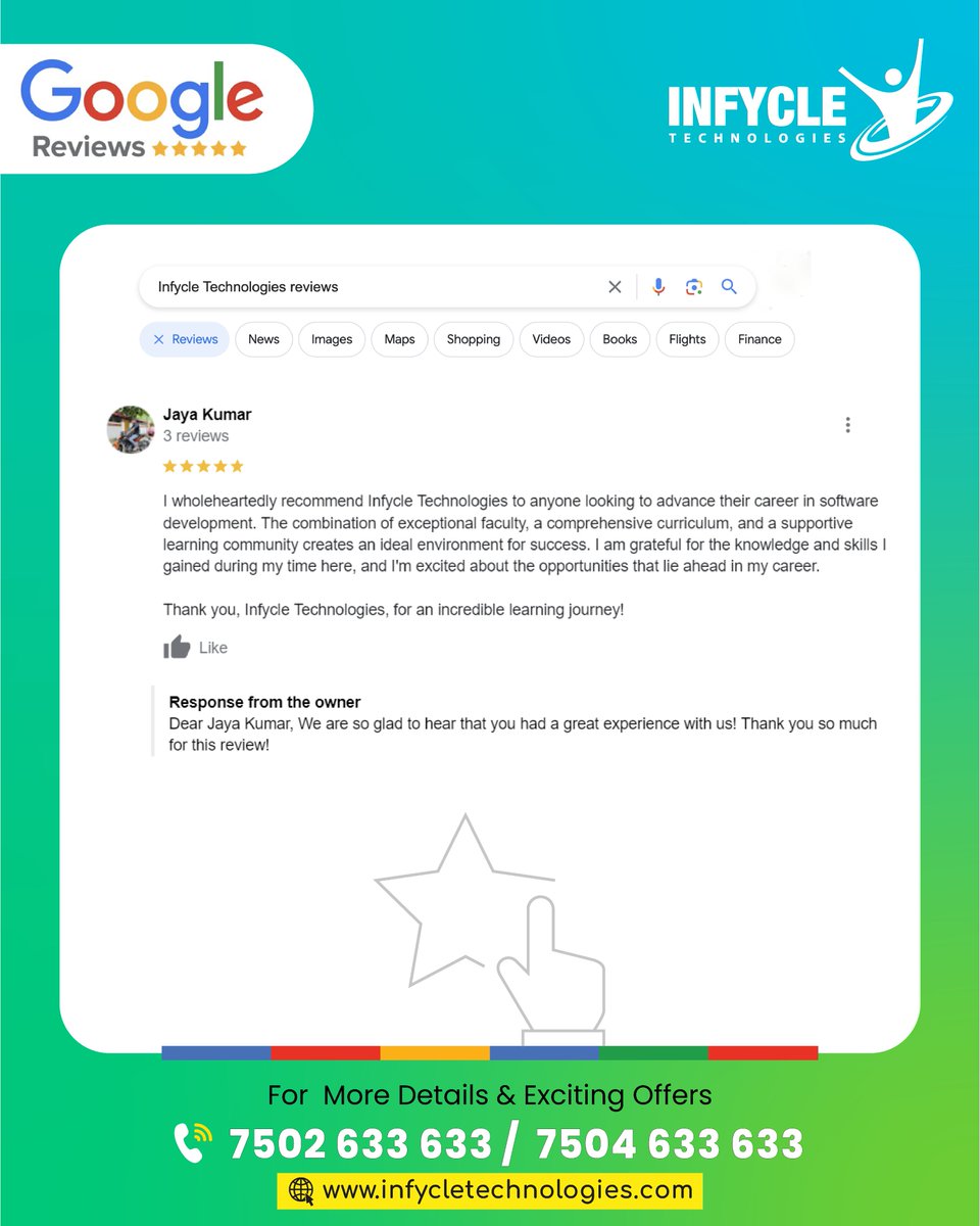 infycle's tweet image. 𝗝𝗮𝘆𝗮 𝗞𝘂𝗺𝗮𝗿, 𝗧𝗵𝗮𝗻𝗸𝘀 A Ton For Recommending Infycle!

👉 𝗥𝗲𝗮𝗰𝗵 𝗢𝘂𝘁 𝗧𝗼 𝗨𝘀 𝗙𝗼𝗿 𝗠𝗼𝗿𝗲 𝗜𝗻𝗳𝗼 @ infycletechnologies.com/full-stack-dev…

#infycletechnologies #softwaretrainingandplacement #FullStackDevelopmentCourse #frontenddevelopment #backenddevelopment
