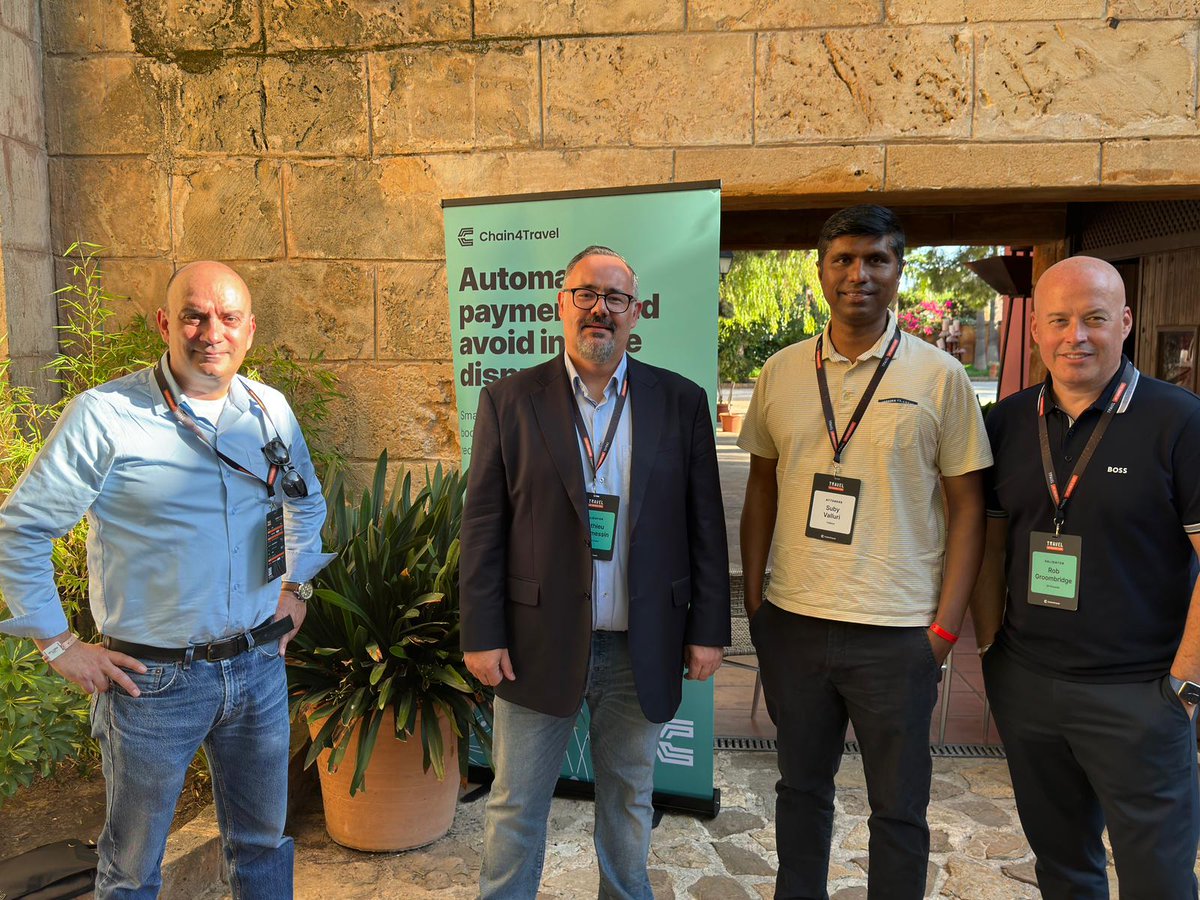 Hahn_Air's tweet photo. Mathieu &amp; Dorian from our R&amp;D joined Travel Un'chained in Palma de Mallorca, discussing the future of blockchain in travel with 160+ industry leaders.Exciting connections and trends around Camino Network &amp; Web3 tech.Thanks @Chain4Travel for hosting! #travelunchained23 #blockchain https://t.co/SRJNfeh0At