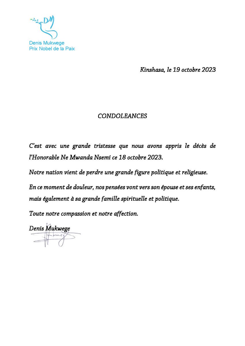 Denis Mukwege tweet media