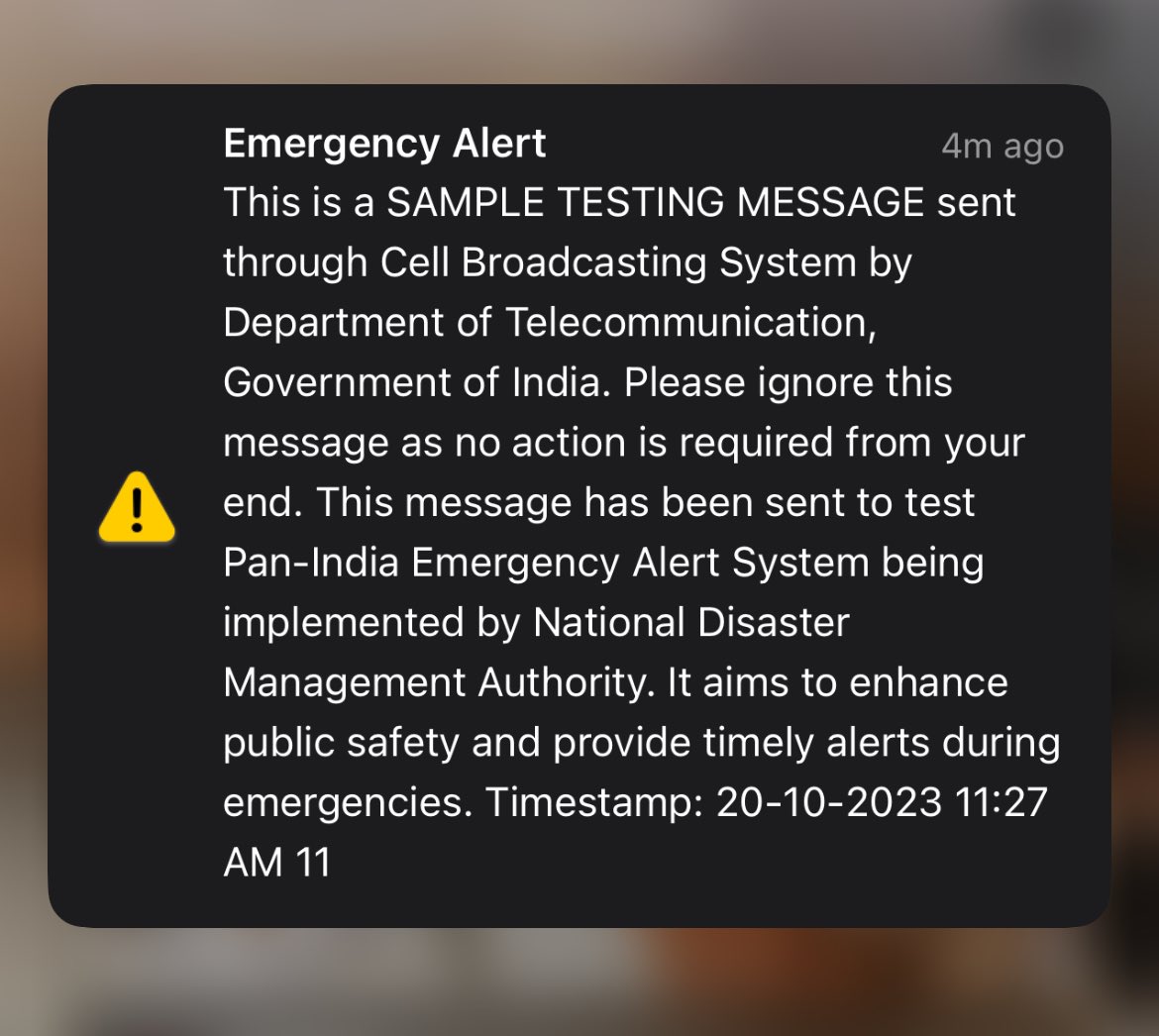 kavin_Aero's tweet image. Did anyone receive Emergency Alert message from Department of Telecommunication., Government of India.
#Alertmessage #Testing