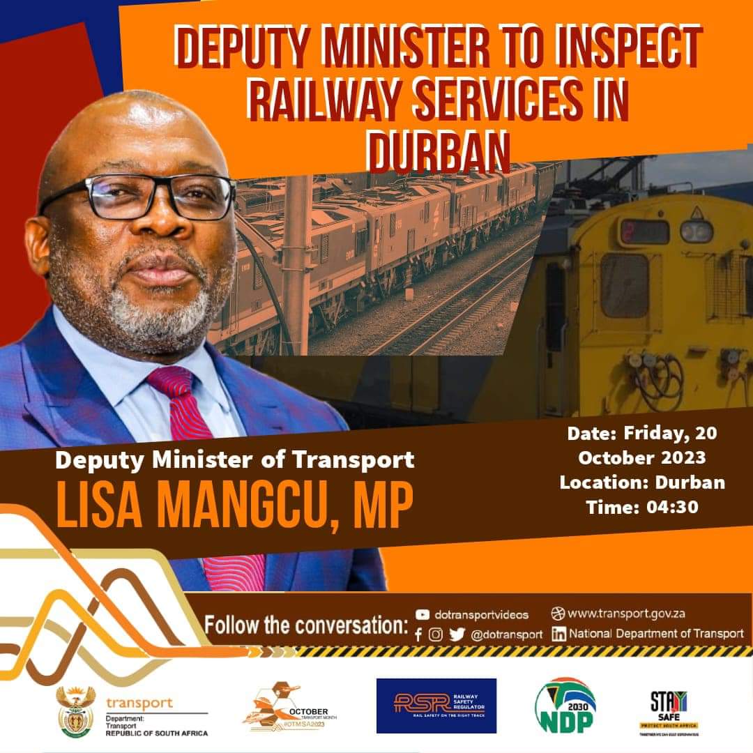 As part of the event, the Deputy Minister also joined a rail safety awareness programme with members of the community and commuters. 

Deputy Minister was  joined during the train ride and safety awareness programme by the Chairpersons, Board members and senior officials