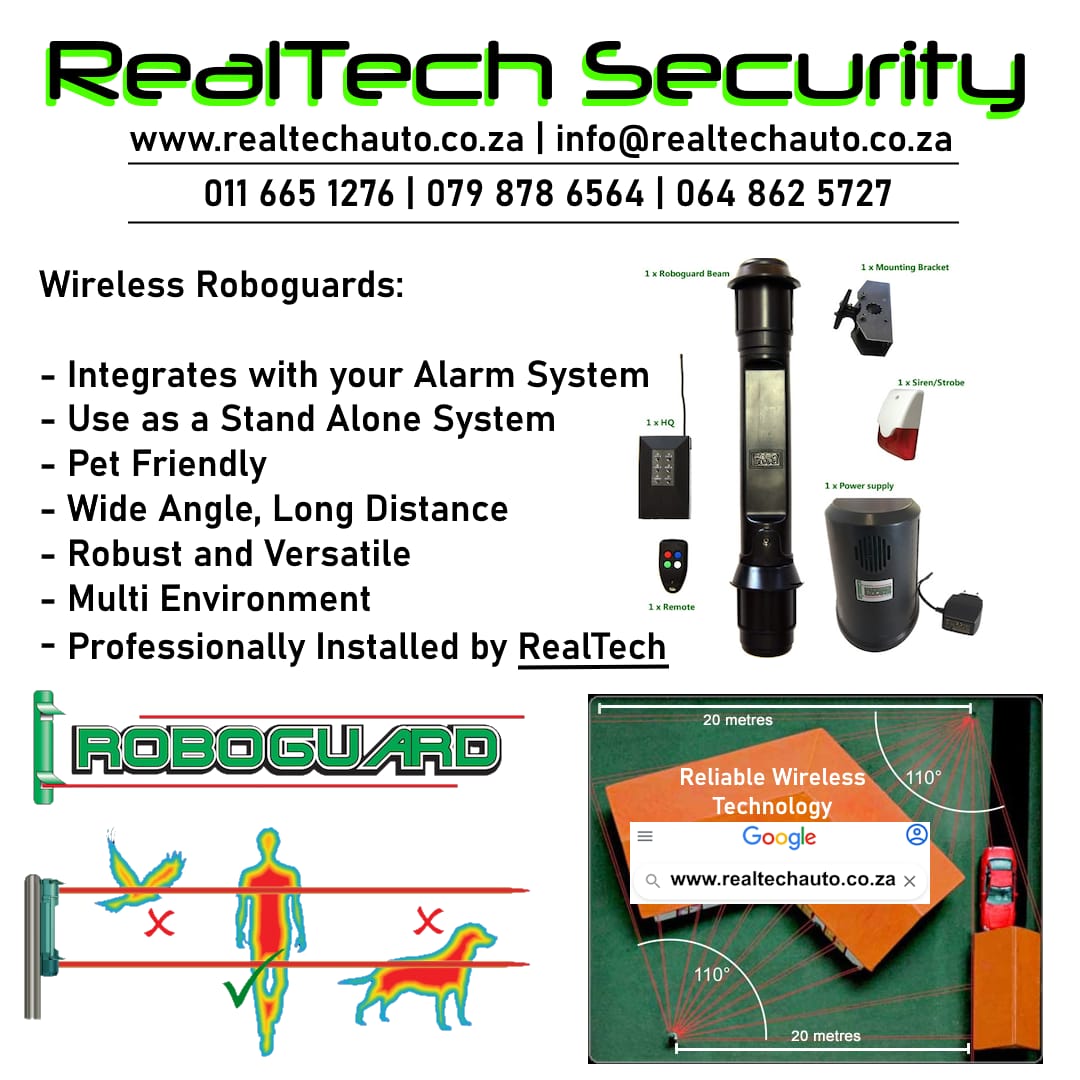 RealTechSecure's tweet photo. #Roboguard professionally installed by #RealTech 0116651276 #WirelessBeam #PetFriendlyBeam #StandAloneBeam #AlarmIntegration #Paradox #DSC #IDS #DSC #PerimeterSecurity #Alarm #Security #Beams #OutdoorPassive #PerimeterBeams #SecureProperty https://t.co/mlRk9B8124