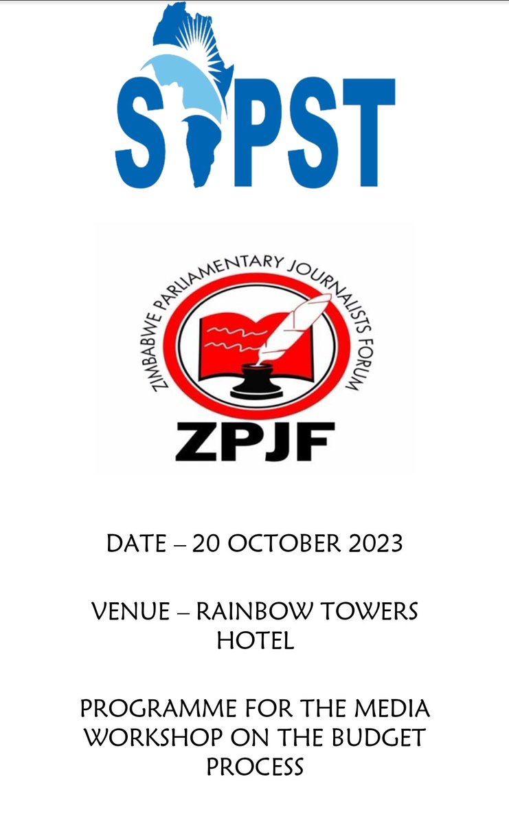 ZimZPJF's tweet image. Zimbabwe Parliamentary Journalists Forum in partnership with @SAPST is hosting a media workshop on the budget process @ParliamentZim @PNAfricawatch @NewZimbabweCom @NewsHawksLive @misazimbabwe @ZUJOfficial @nickmangwana @ZIMCODD1 @veritaszim @OpenParlyZw @OpenParlyZED