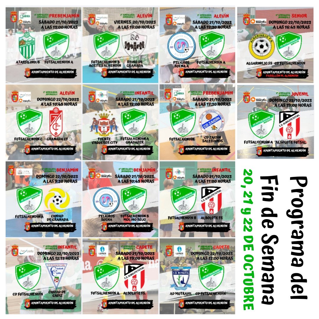 Programa del Fin de Semana: 20, 21 y 22 de octubre.

<a href="/Ayto_Alhendin/">AyuntamientoAlhendín</a>