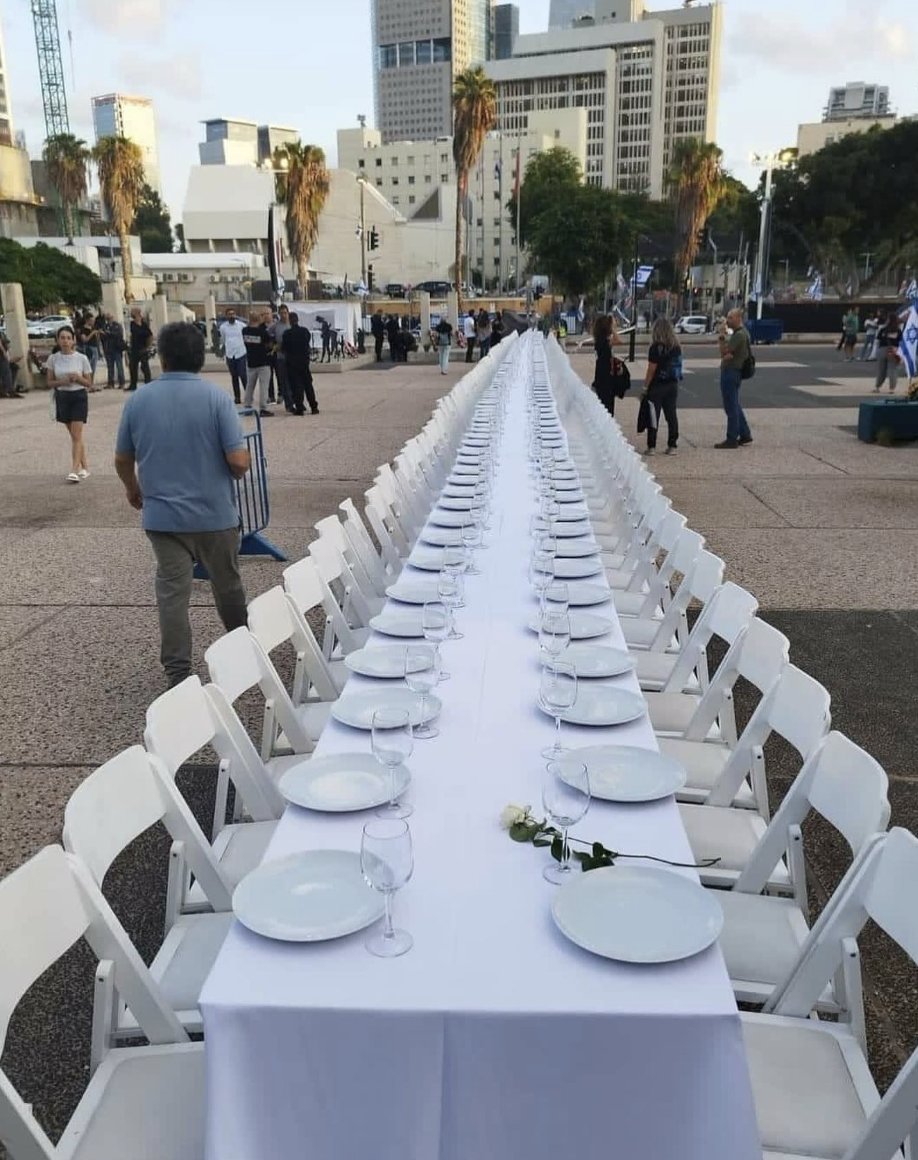 redbrasco's tweet photo. "The Empty Shabbat Table"

A special exhibit of the Tel Aviv Museum to remember the 203 hostages in Gaza.

#BringThemHome https://t.co/agsTvpkxpj