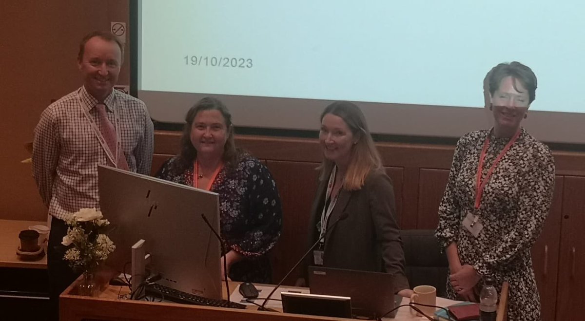 Members of the Q&amp;S team who presented at the Clinical Audit and Shared Learning Event.  Learning from Serious Incidents, Why policies matter and Risk Management! <a href="/MoulsonJ/">James</a> <a href="/_LauraNicholls_/">Laura Nicholls</a> <a href="/sueur_pam/">Pam Le Sueur</a> <a href="/andreabowringLD/">Andrea</a> <a href="/hazel_jame2023/">Hazel James</a>