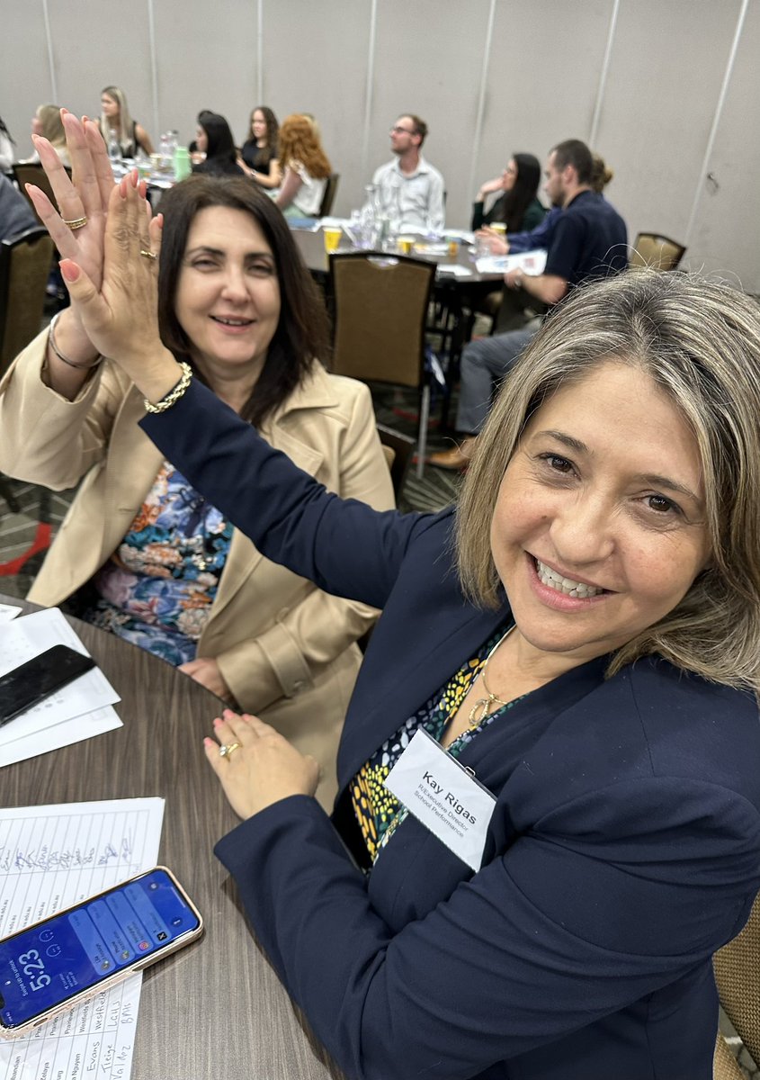 TESOLoz's tweet photo. .@k_rigas @MSiokos Important for school and system leaders to celebrate each other 😇. Who (and for what) could you ‘high five’ with? Go on… #wellbeing #SECT23 https://t.co/SVC8GVB0Mh