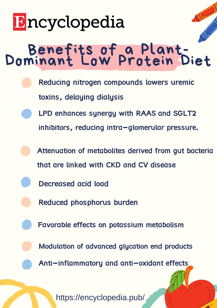 Encyclopedia_X's tweet photo. 🍃What are the benefits of a plant-dominant low protein diet?
🖊️#Plant-Dominant Low-Protein #Diet: https://t.co/KOPlx17YHx
@Nutrients_MDPI
#dietary #hyperfiltration https://t.co/tVrC8ApV2T