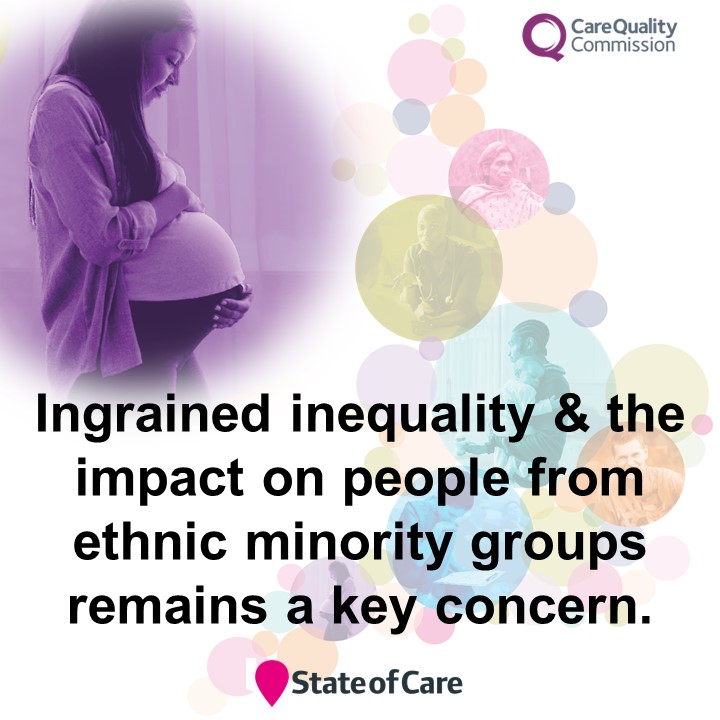 Women and babies from ethnic minority groups continue to experience higher risks around birth. Our work with midwives from ethnic minority groups showed that care is affected by racial stereotypes & lack of cultural awareness #StateOfCare @CareQualityComm