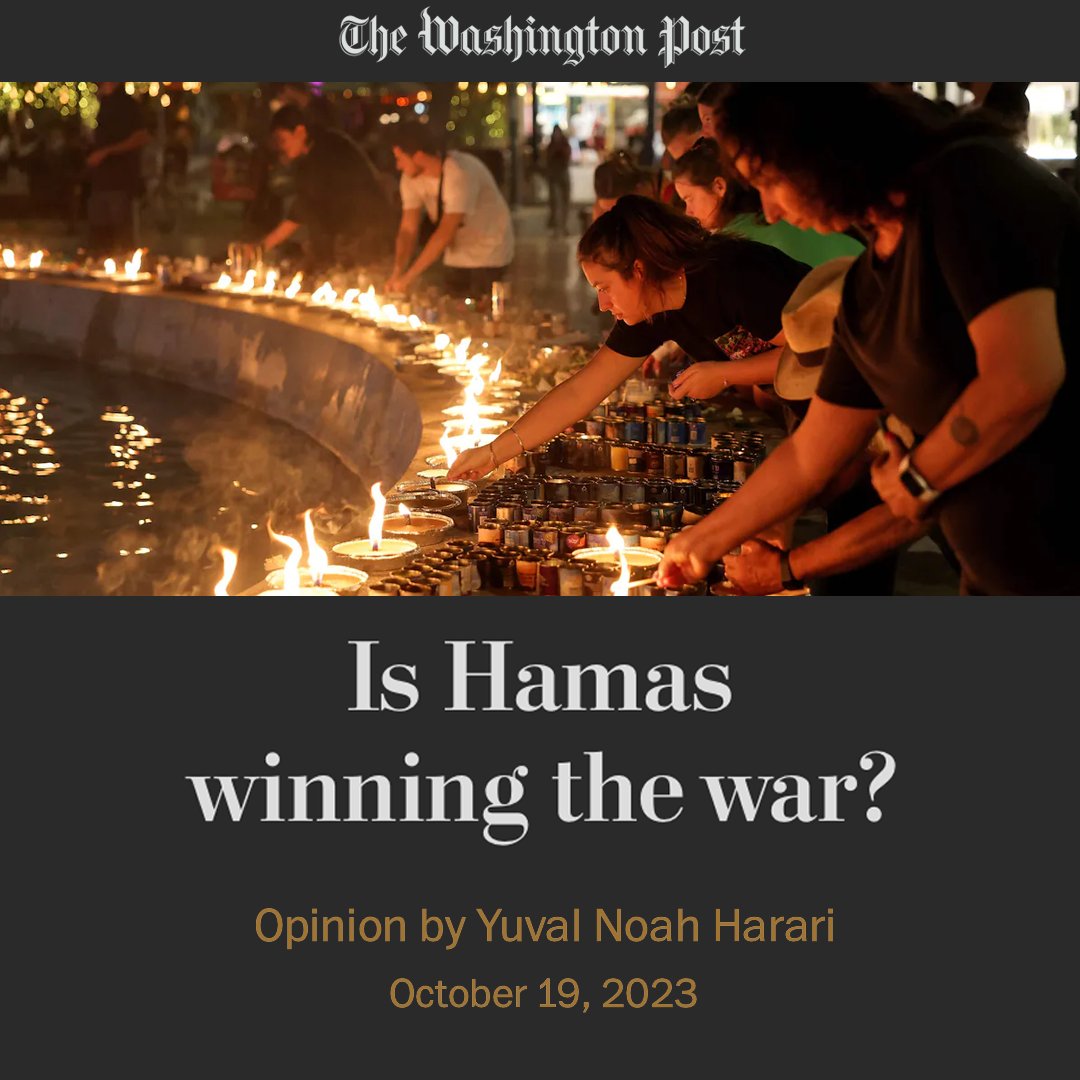 If war is the continuation of politics by other means, what are Israel and Hamas trying to achieve? New article in the Washington Post: washingtonpost.com/opinions/2023/…