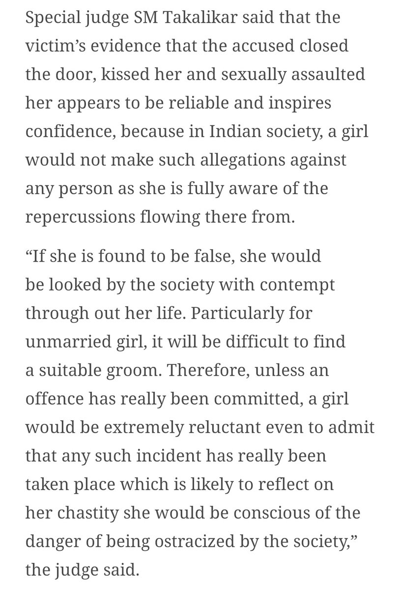 21 year old man sentenced to 10 years in Jail for sexually assaulting 16 year old friend 

Court says no Indian girl will make #falserape accusation as if she is found to be lying she will be looked at with contempt through out her life !!!
