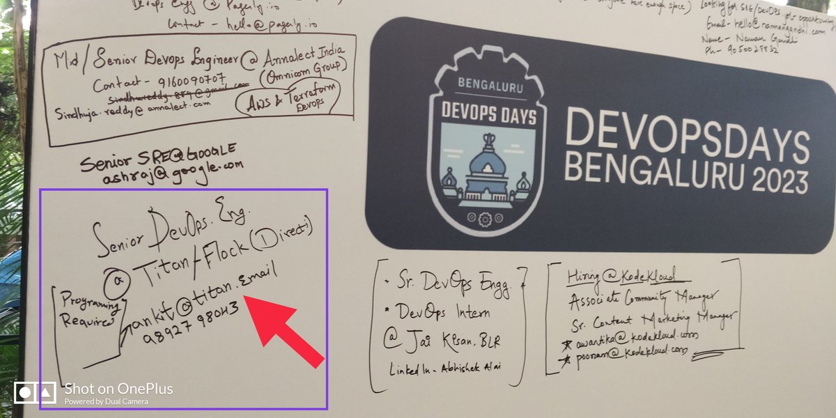 AnkitKul1890's tweet image. Attending #DevOpsDaysBLR on Fri-Sat. Feel free to DM or say hi in person. Will be happy to meet and discuss  #devops #observability and all devops stuff.  
We are also  #hiring #srdevops #python #golang @TitanEmail /flock (prev. Directi). Catch me for more details on this