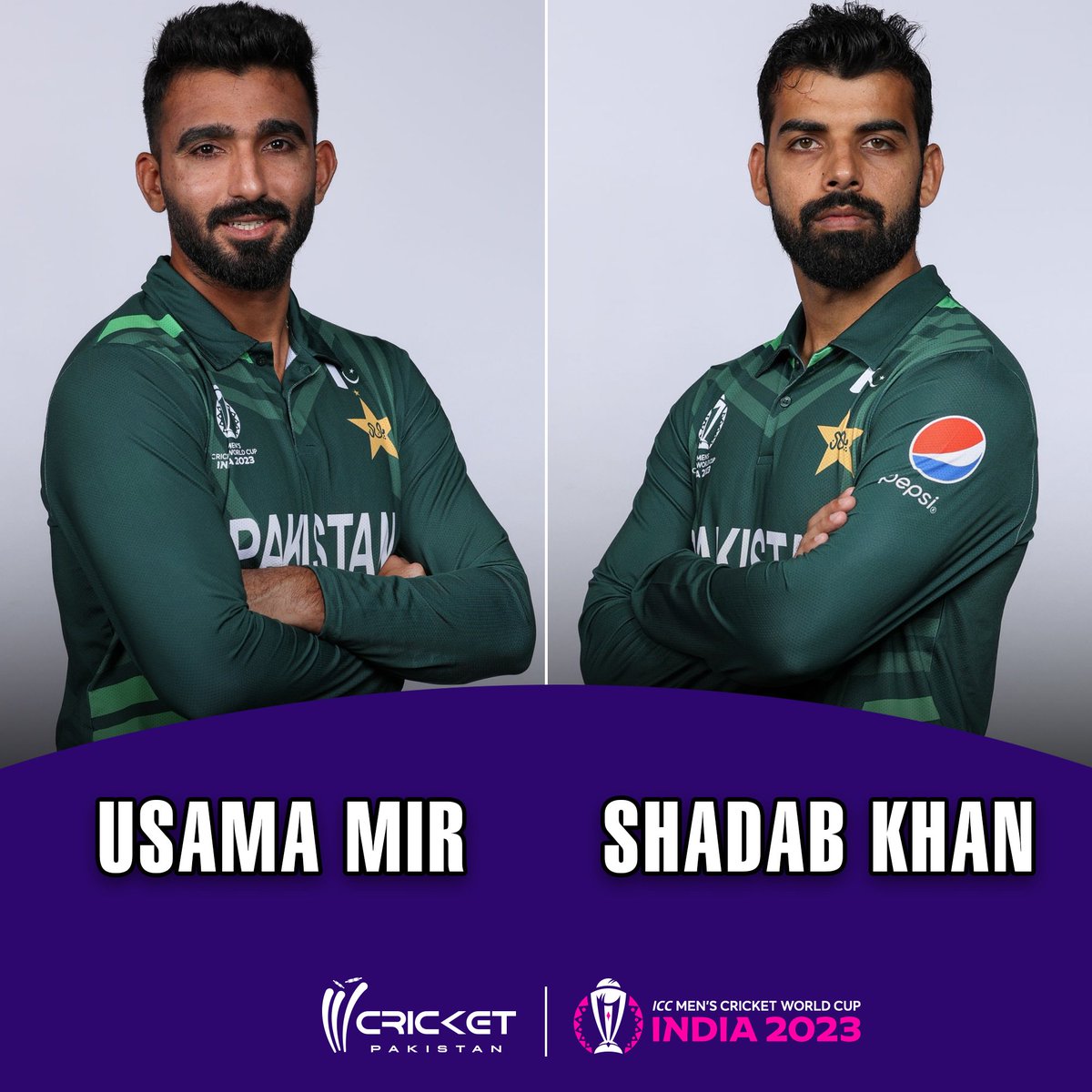 Today Usama Mir will play as a replacement of Shadab Khan.
Best of luck Usama Mir. 👍 

#PAKvsAUS
#Bangalore #CCW23
#BehindYouSkipper