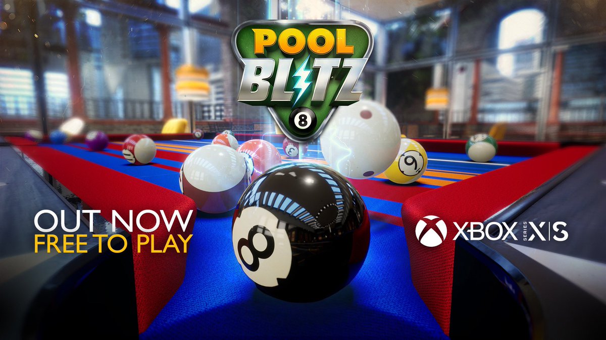 pool_blitz's tweet image. Pool Blitz is OUT NOW on @Xbox Series X/S. Play for free today #poolblitz #xbox