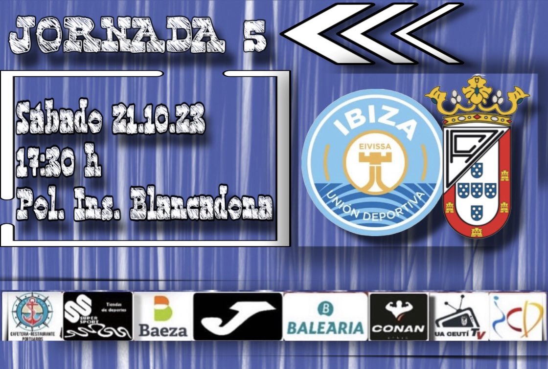 🅹🅾🆁🅽🅰🅳🅰5️⃣

➪S̳e̳g̳u̳n̳d̳a̳ D̳i̳v̳i̳s̳i̳ó̳n̳

🗓️Sábado 21.10.23
⏰17:30h
📍Pol.Ins.Blancadona

⫸ @udibizagasifred 🆚 UA Ceutí⫷

🖥️Partido retransmitido en directo por la <a href="/rfef/">RFEF</a> 

¡Buen viaje y Mucha suerte!

⚪️⚫️
💪🏽🤙🏼

#SegundaDivisiónFS 
#FutsalRFEF