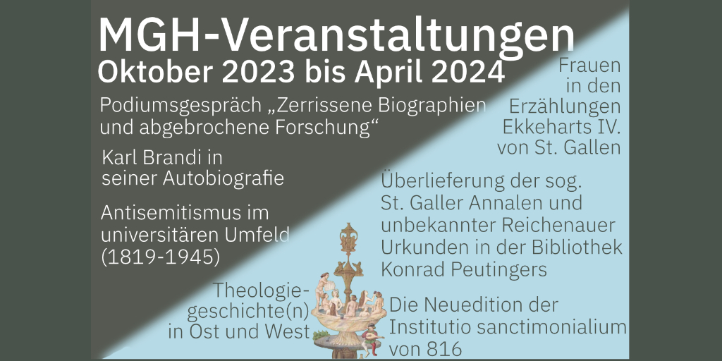Kompetente Vortragende und spannende Themen bei den MGH-Vorträgen ab 24. Oktober 2023 bis 18. April 2024 (über Zoom und/oder in Präsenz). @LenaOetzel #medievaltwitter
Sie sind herzlich eingeladen! Weitere Infos und Anmeldung: mgh.de/de/blog/post/v…