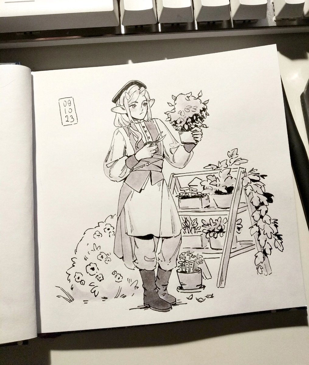 StarryBiscuit's tweet photo. Doing my own prompt this year
Ink is so relaxing 😌
#inktober2023 #ink #sketch https://t.co/n29Z7ZPkVw