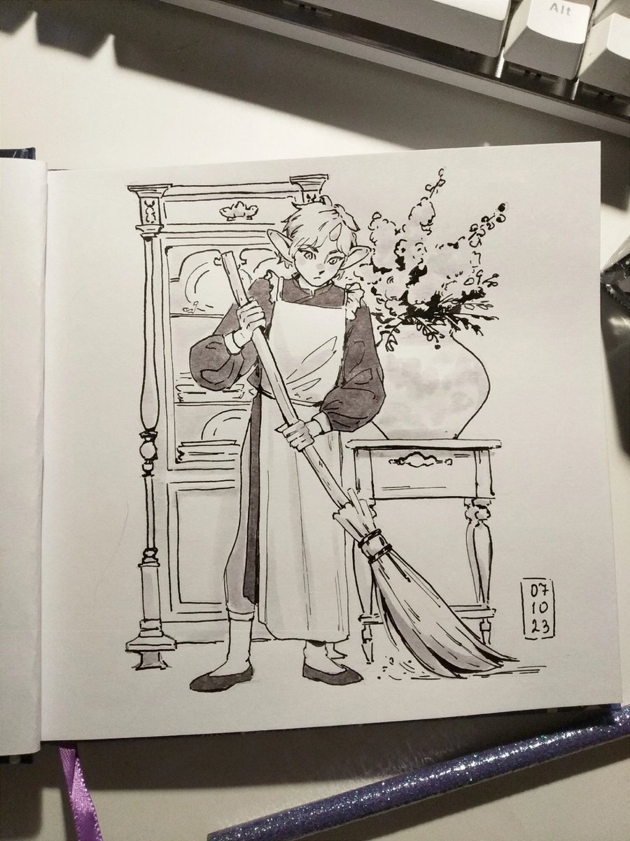 StarryBiscuit's tweet photo. Doing my own prompt this year
Ink is so relaxing 😌
#inktober2023 #ink #sketch https://t.co/n29Z7ZPkVw